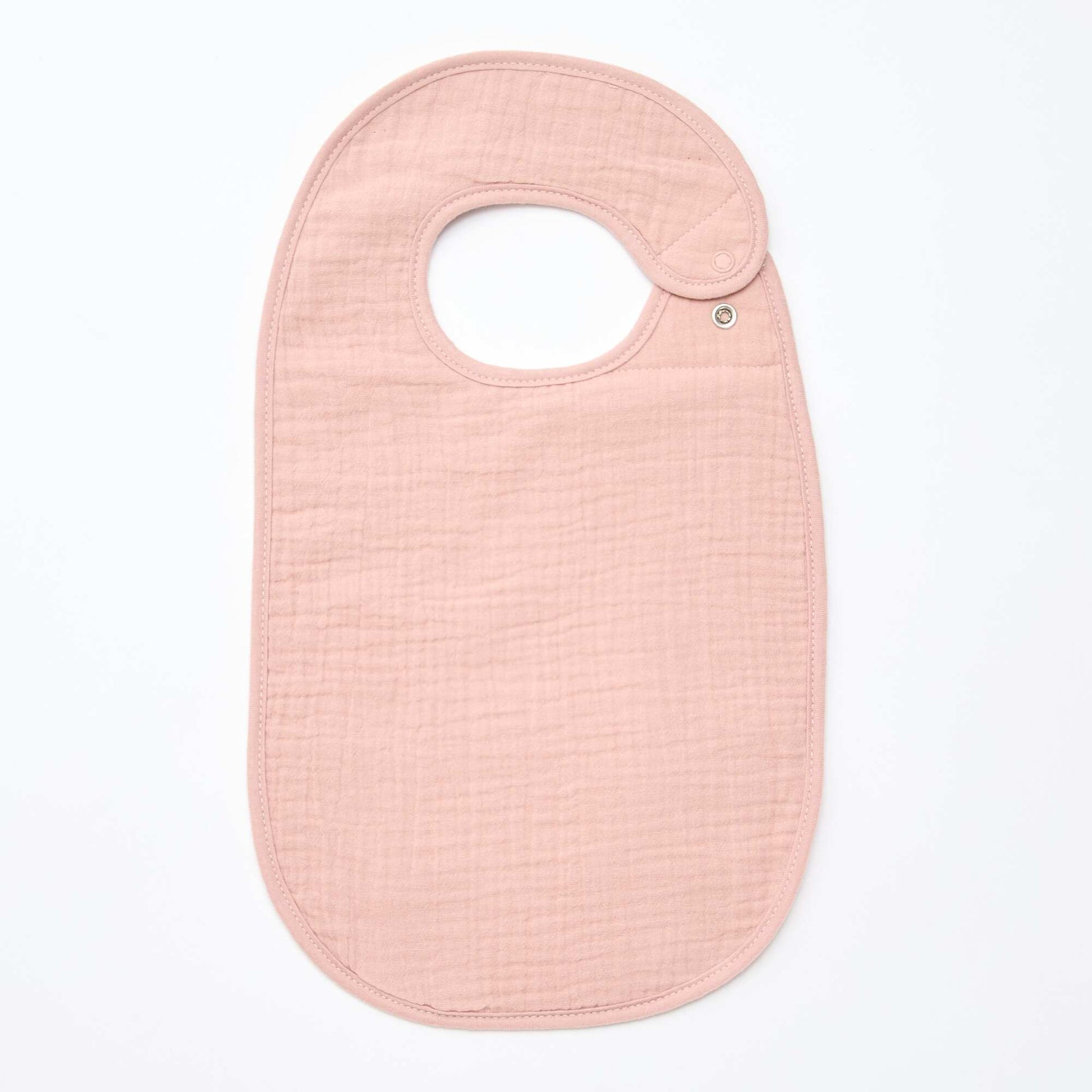 Pack of 3 cotton gauze bibs with terrycloth lining PINK