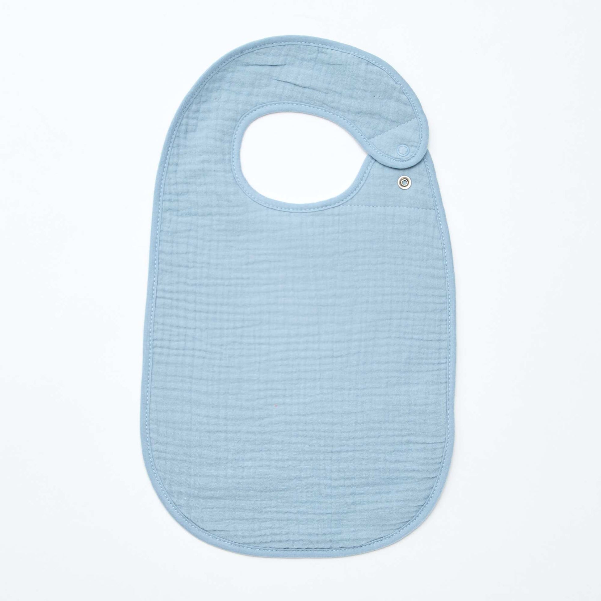 Pack of 3 cotton gauze bibs with terrycloth lining BLUE