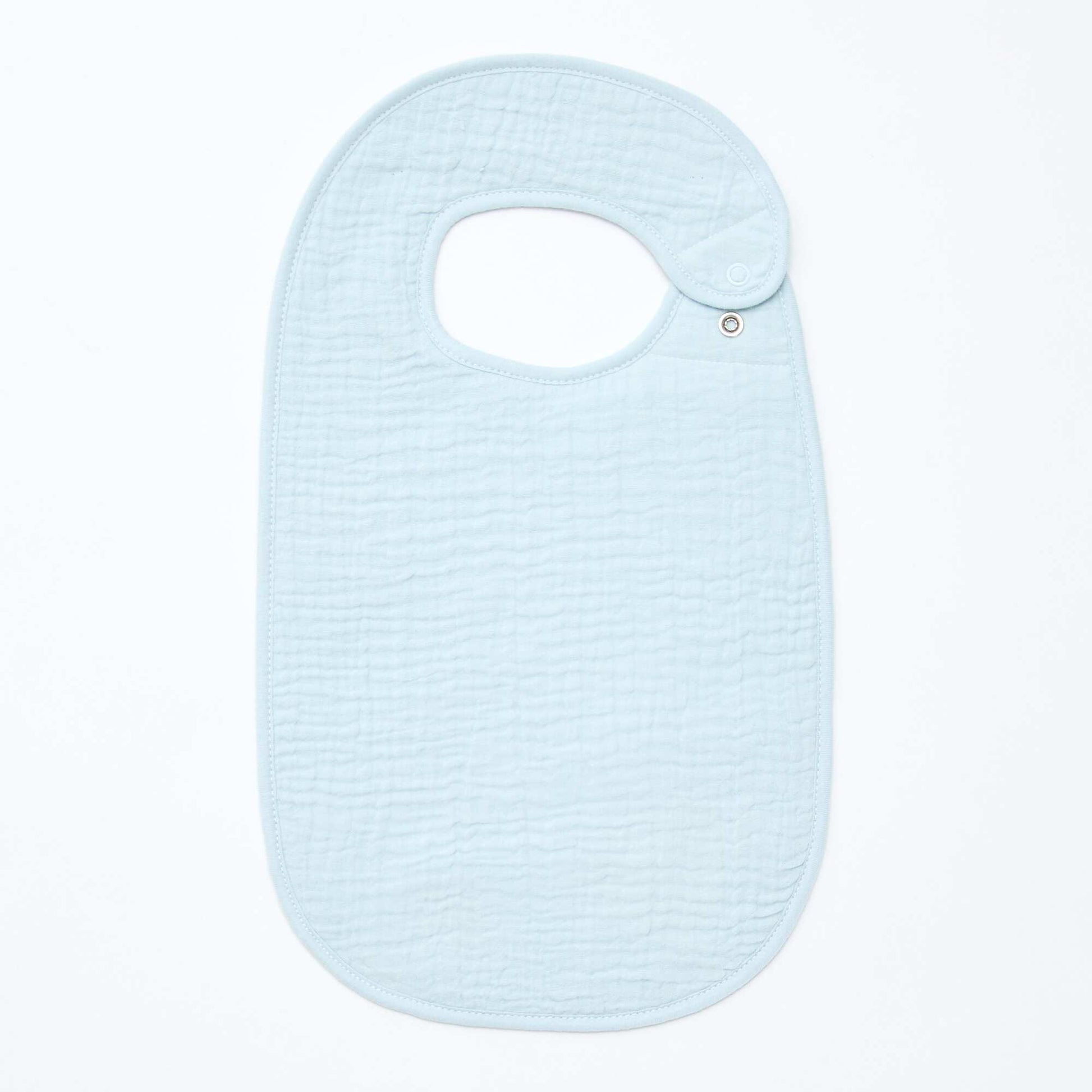Pack of 3 cotton gauze bibs with terrycloth lining BLUE
