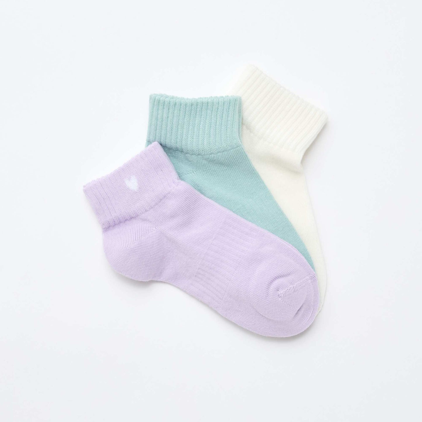 Pack of 3 pairs of sports socks PURPLE