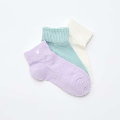Pack of 3 pairs of sports socks PURPLE