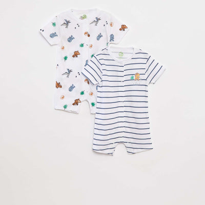 Pack of 2 romper sleepsuits WHITE