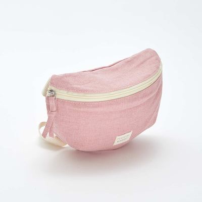 Large waist bag with woven label PINK