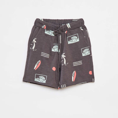 Lightweight sweatshirt fabric shorts BLACK