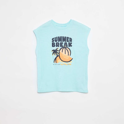 Printed vest top BLUE