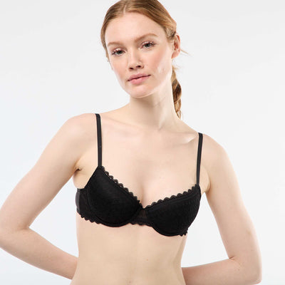 Lace Balconette Bra BLACK