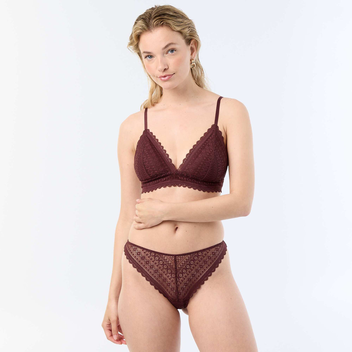 Lace Triangle Bra DARK PURPLE