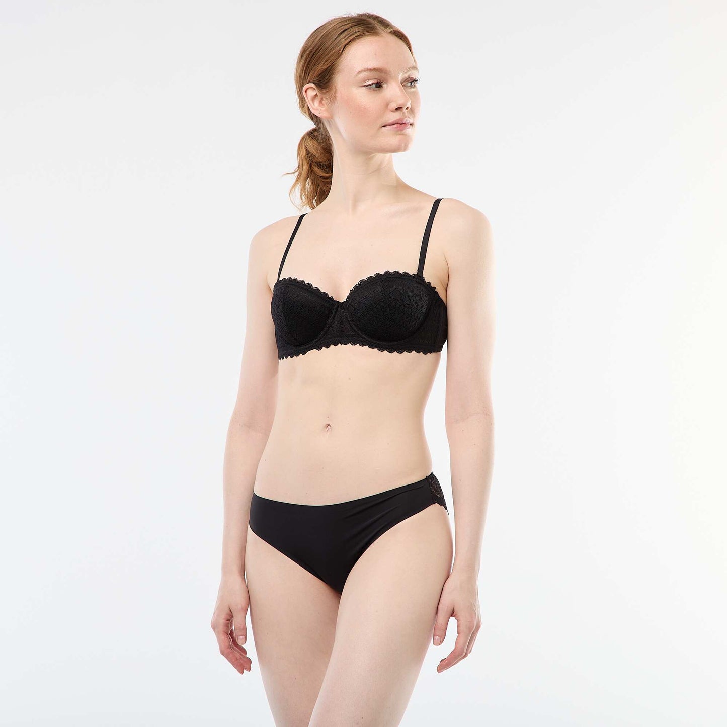 Lace Balconette Bra BLACK