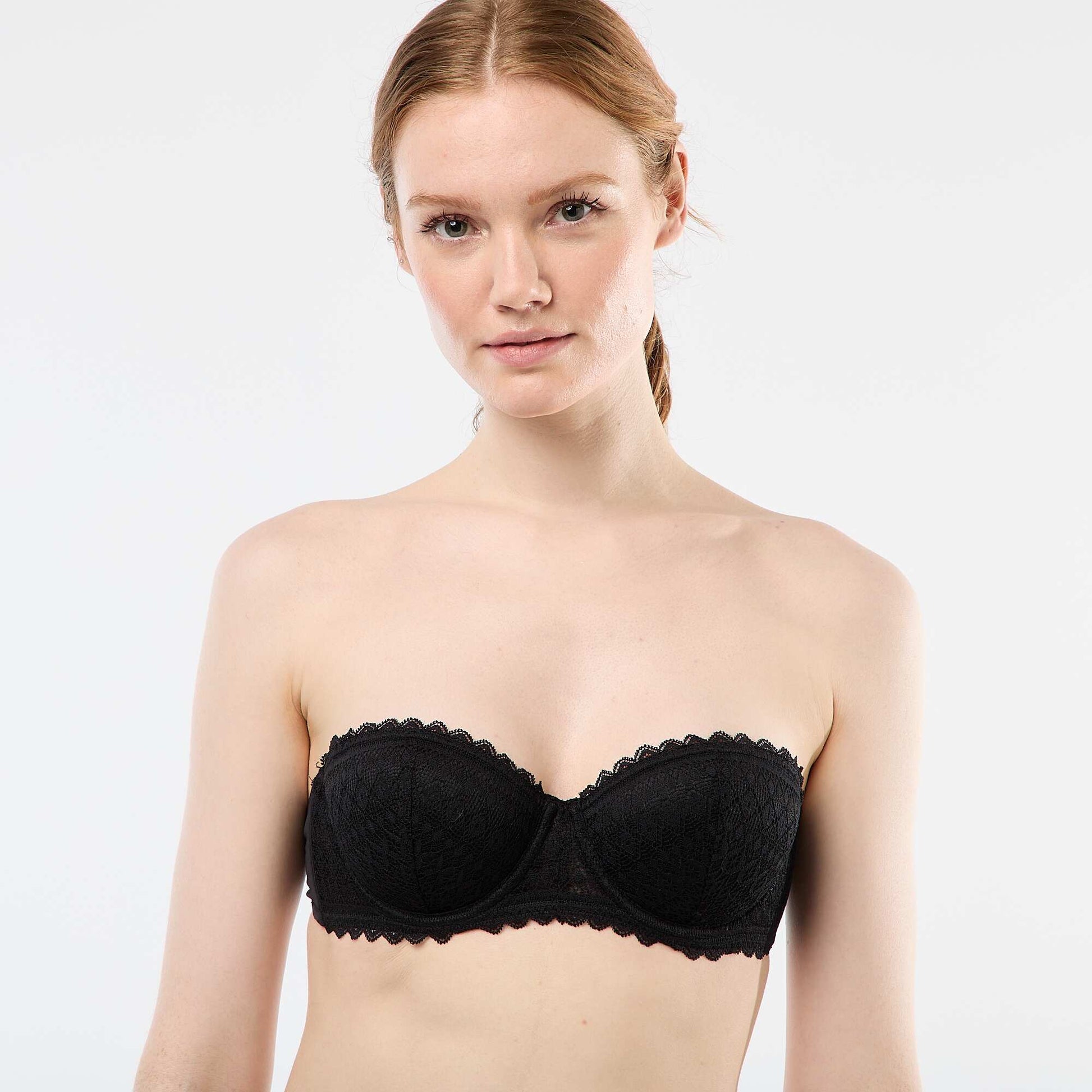 Lace Balconette Bra BLACK