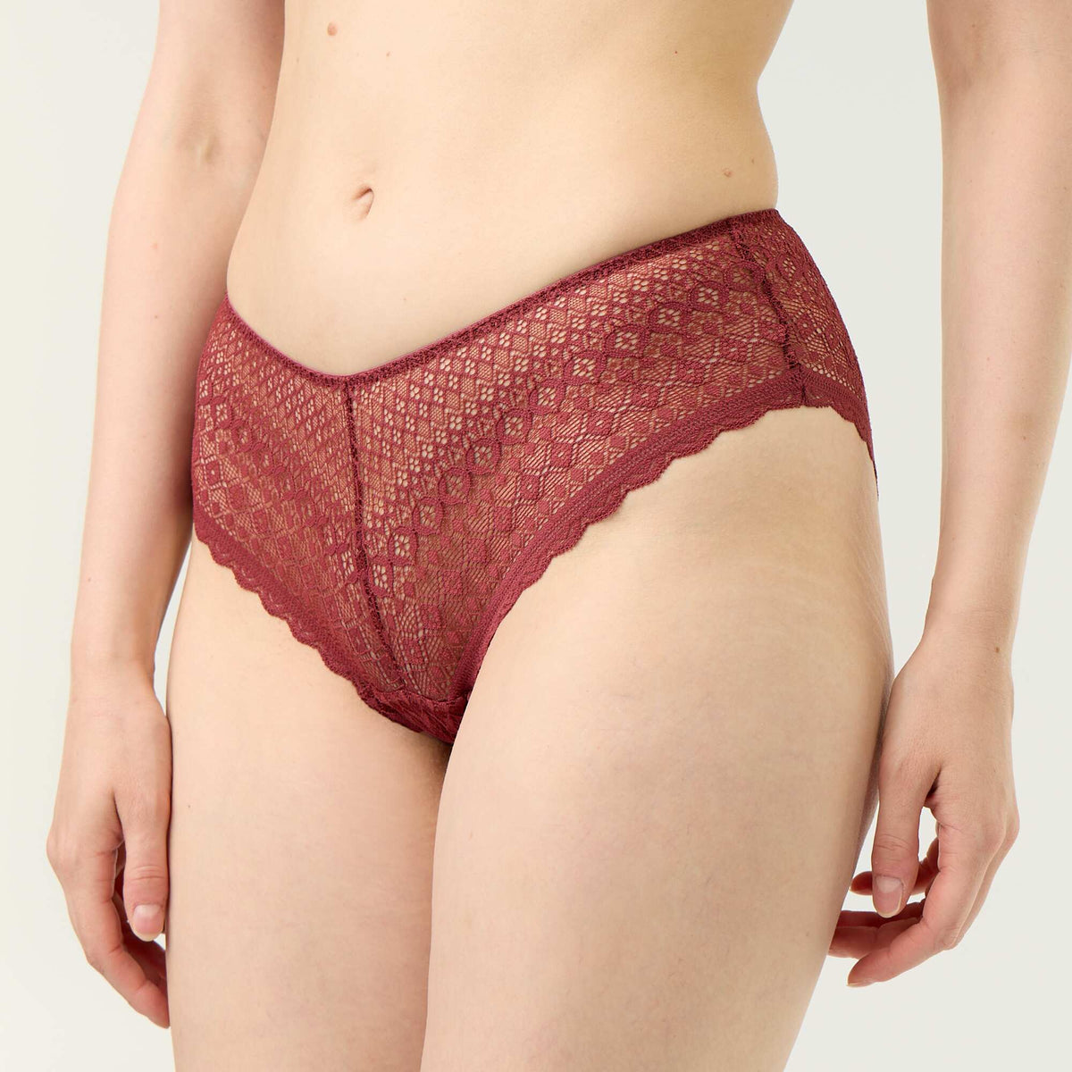 Lace shorty BURGUNDY
