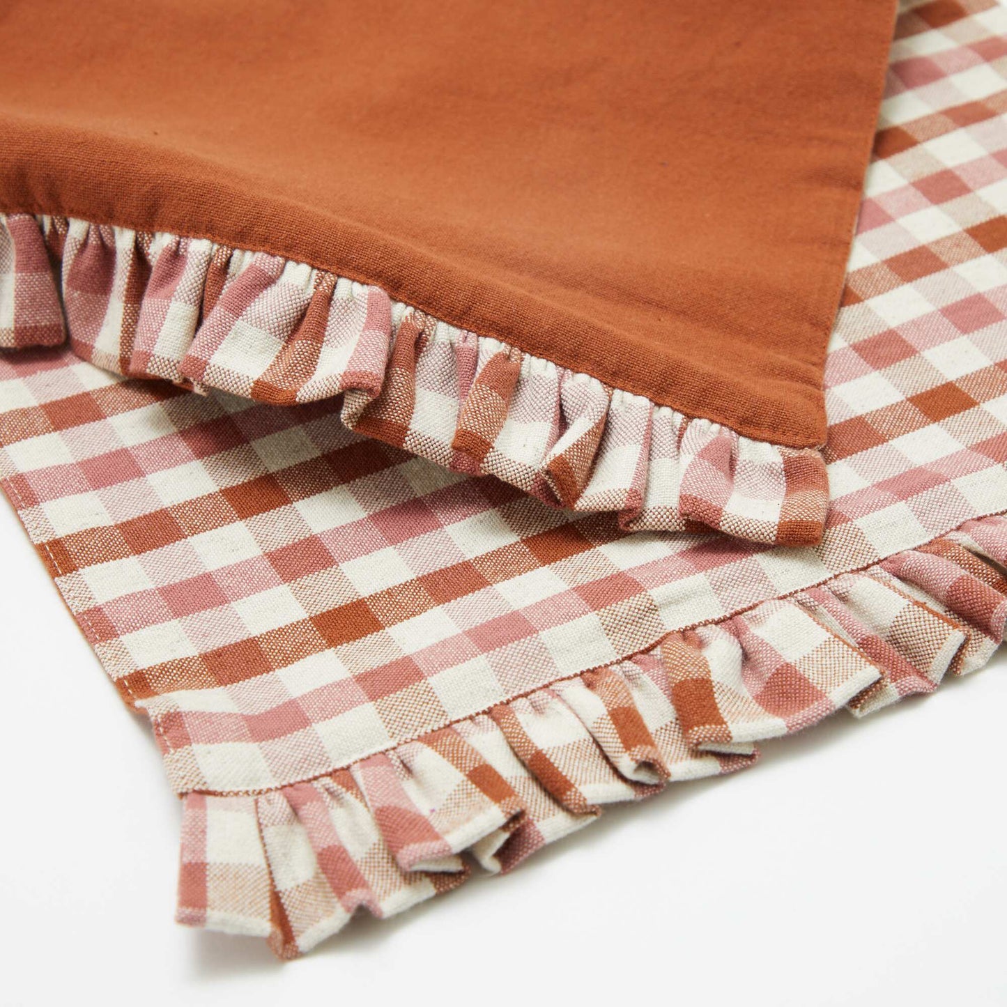 Set of 2 Ruffled Placemats (32x45 cm) PINK