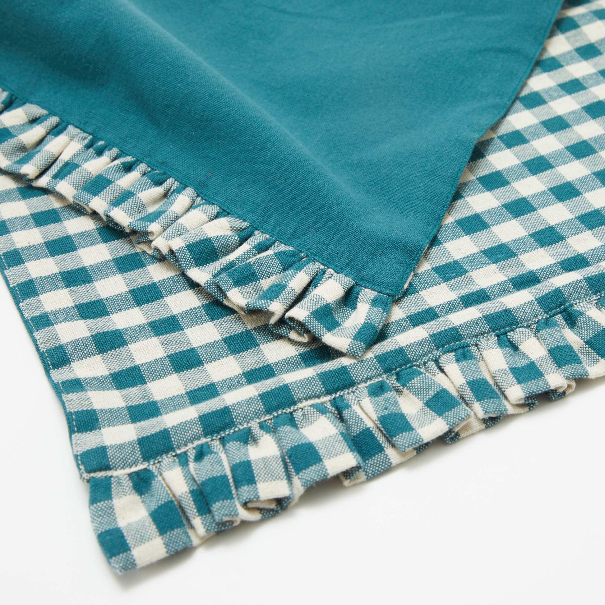 Set of 2 Ruffled Placemats (32x45 cm) BLUE