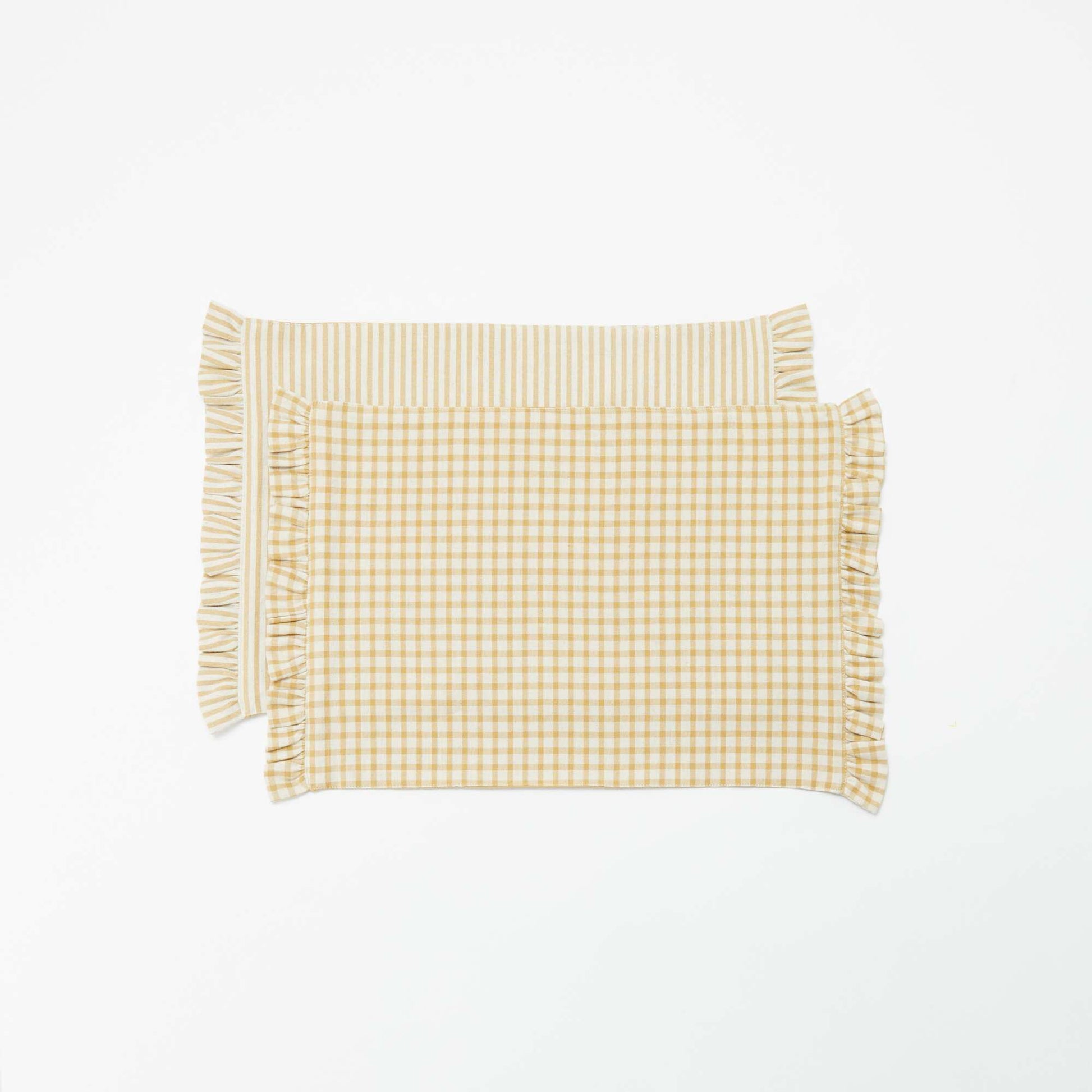 Set of 2 Ruffled Placemats (32x45 cm) YELLOW