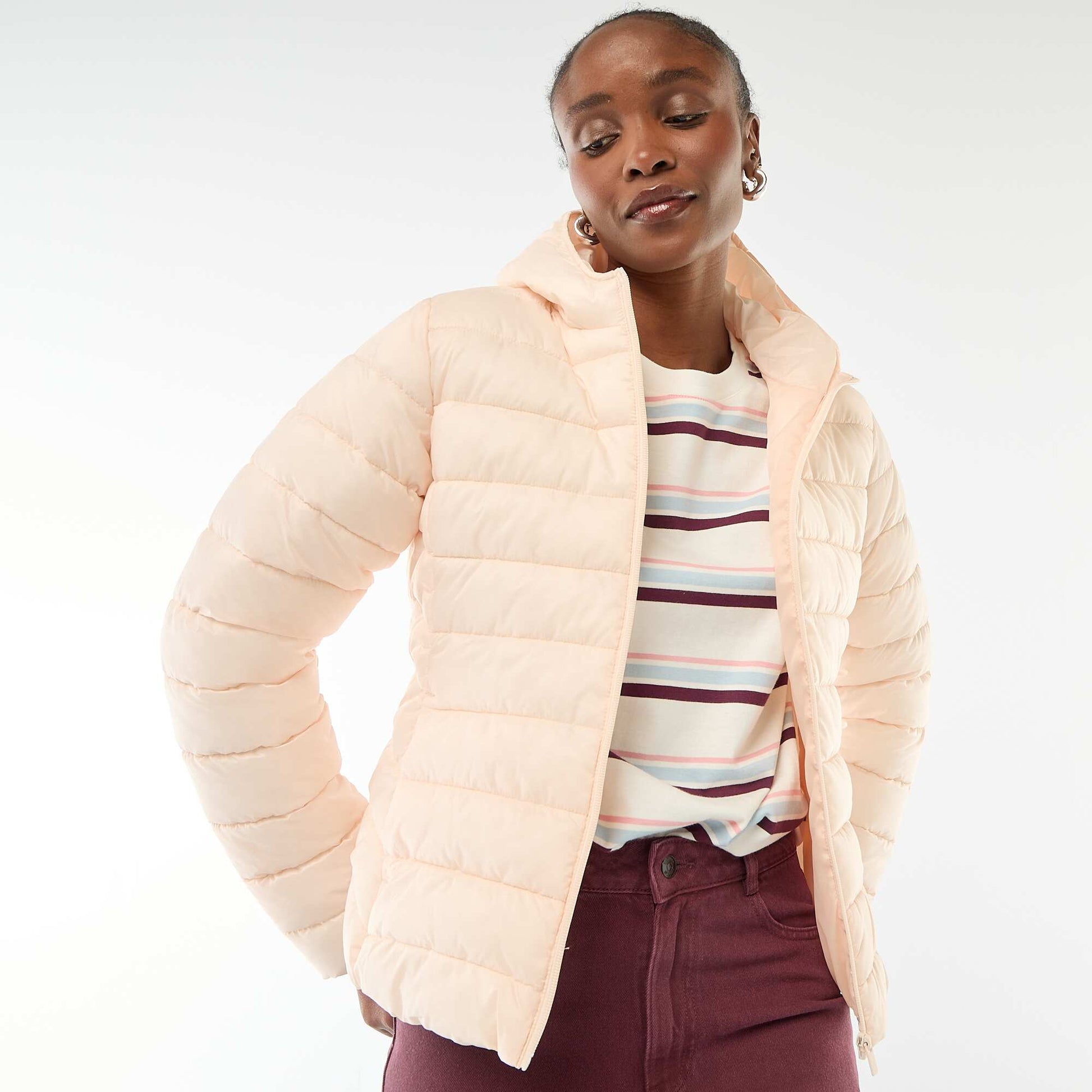Lightweight Hooded Padded Jacket PINK