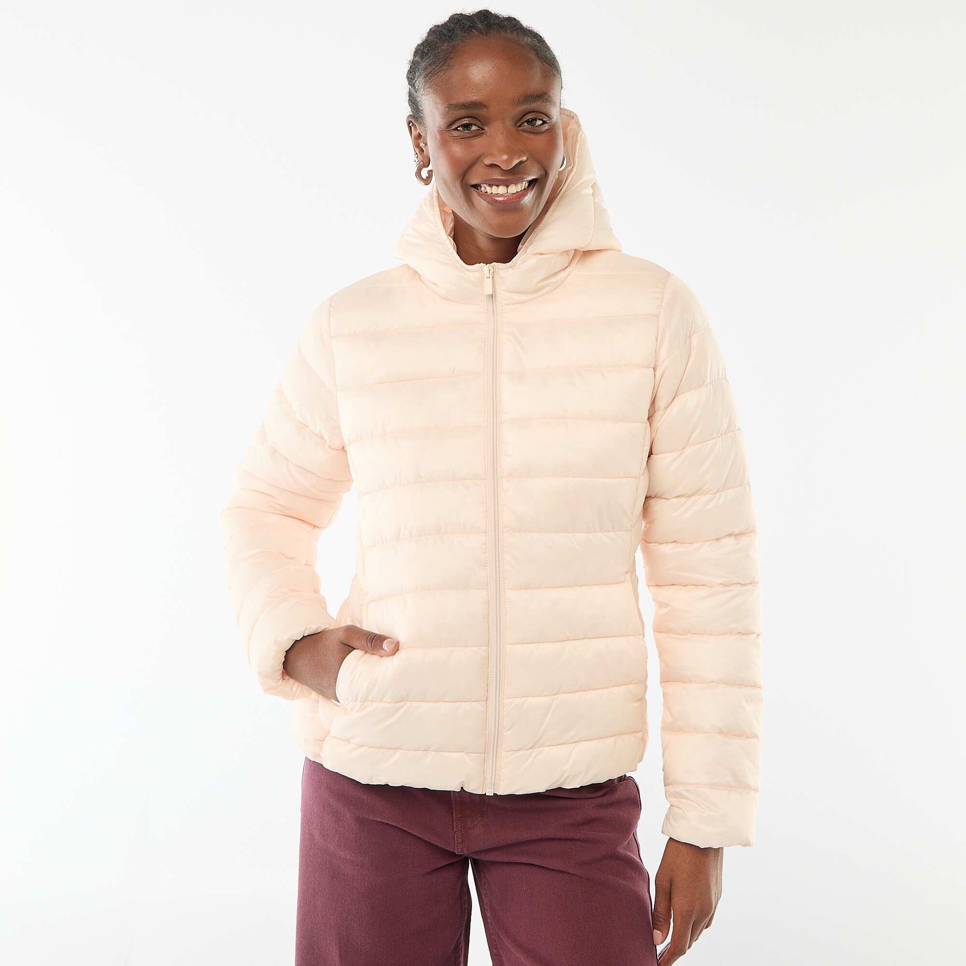 Lightweight Hooded Padded Jacket PINK