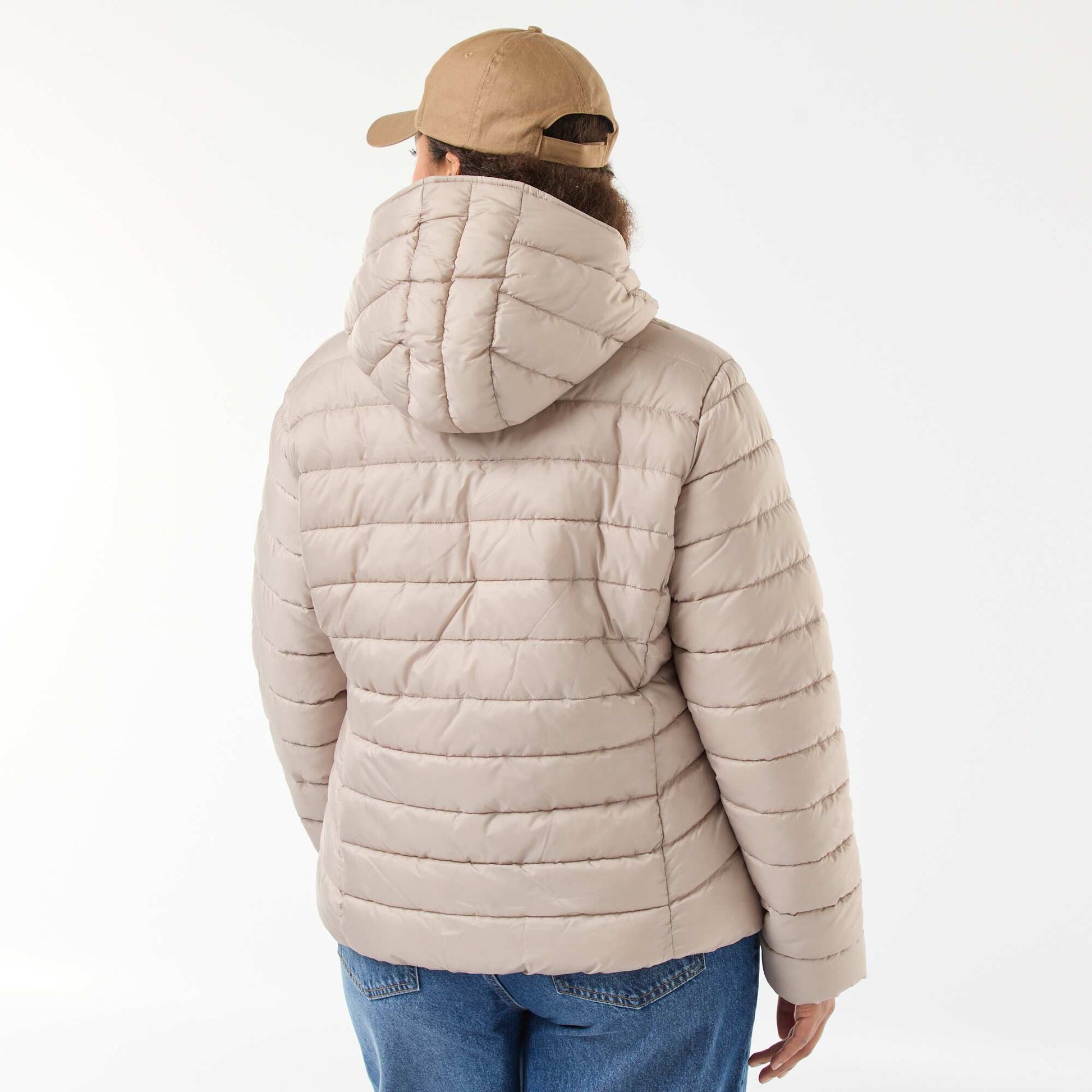 Showerproof quilted padded jacket BEIGE