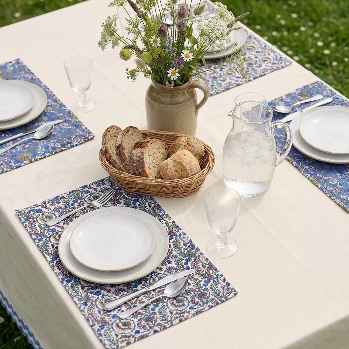 Set of 2 Floral Placemats (32x45 cm) - Kiabi Home BLUE