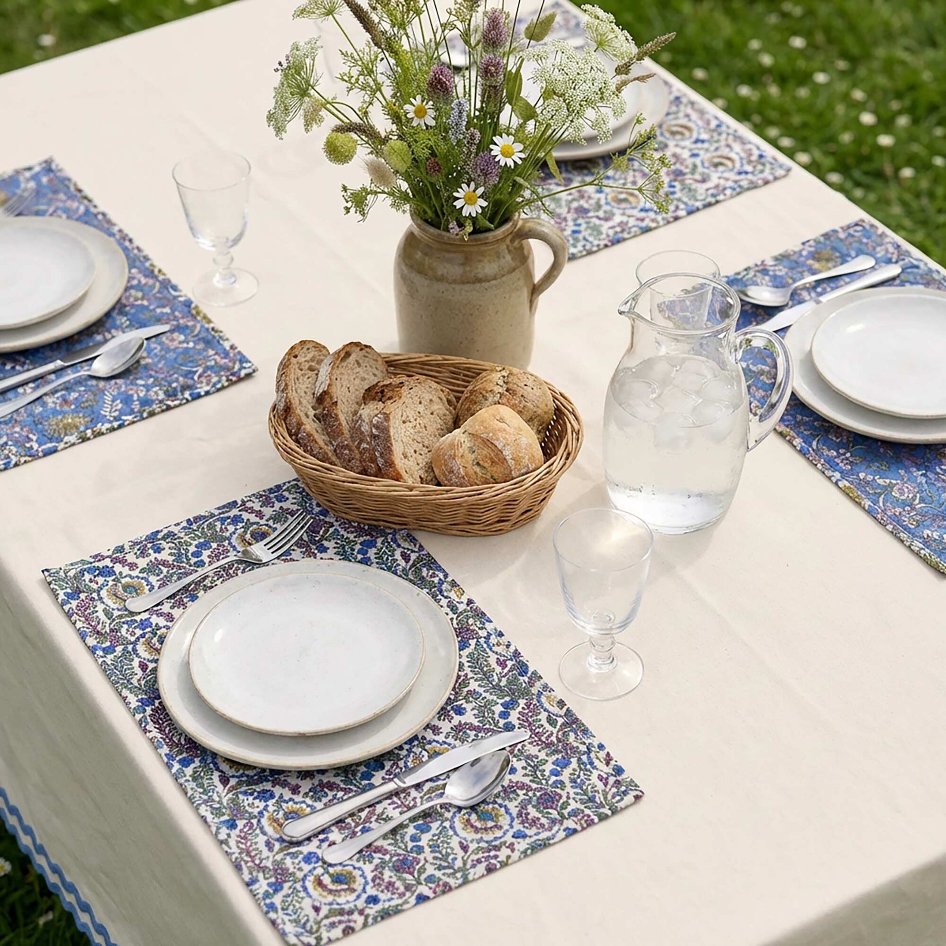Set of 2 Floral Placemats (32x45 cm) - Kiabi Home BLUE
