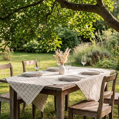 Checked tablecloth (150x250 cm) - Kiabi Home BLACK