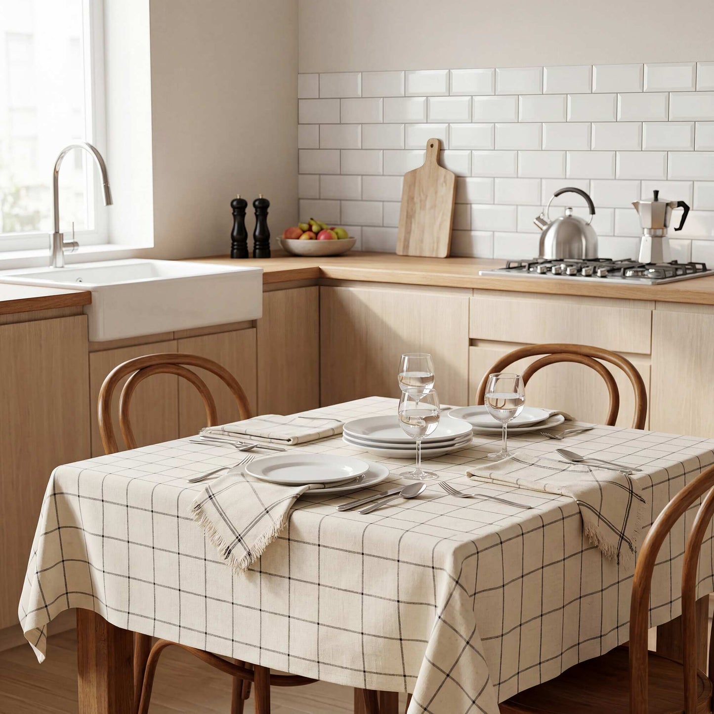 Checked tablecloth (150x250 cm) - Kiabi Home BLACK