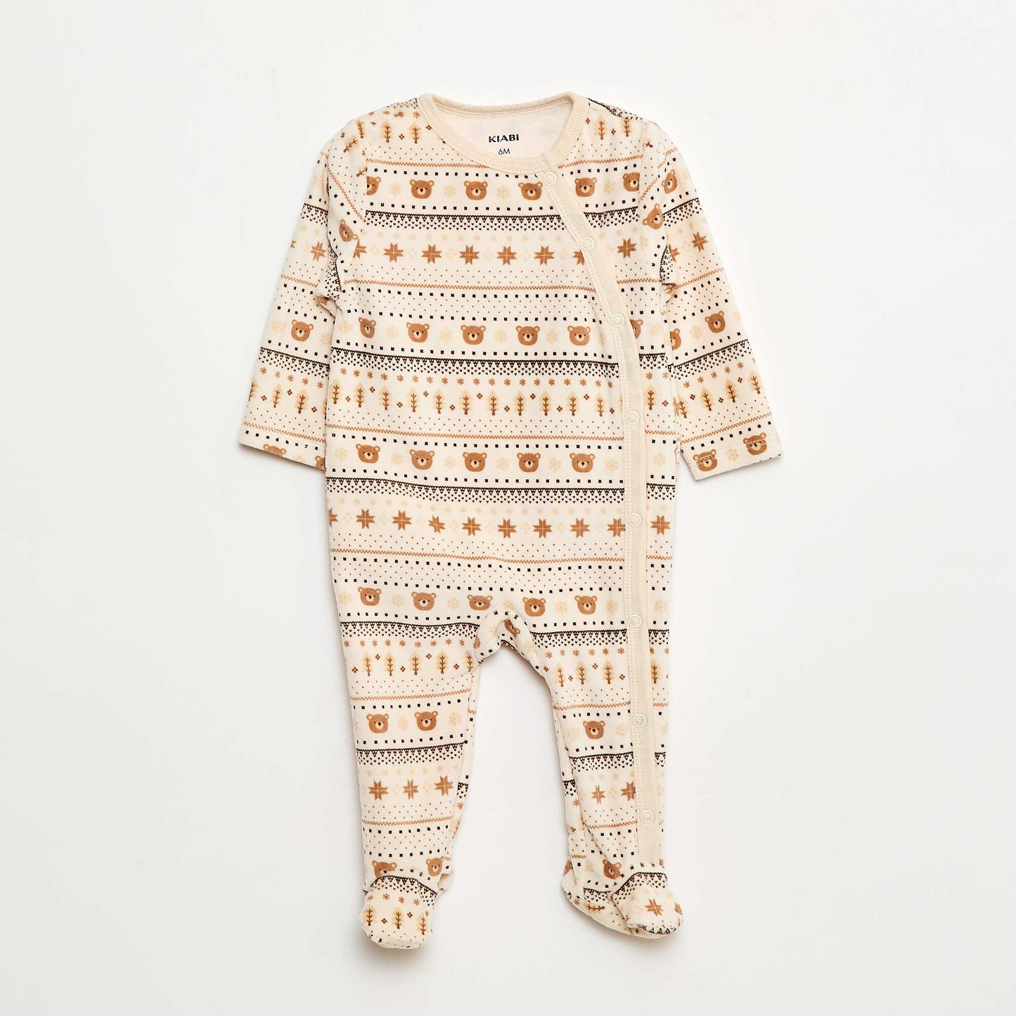 Pack of 2 velour sleepsuits WHITE
