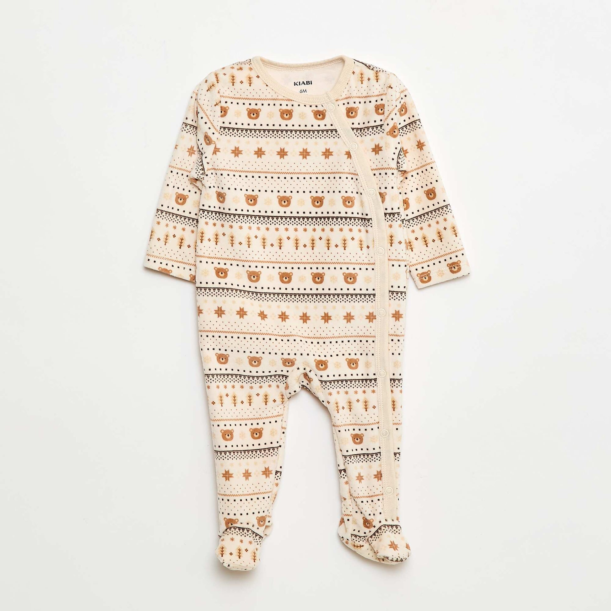 Pack of 2 velour sleepsuits WHITE