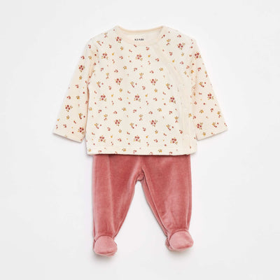 Velour pyjamas - 2-piece set WHITE