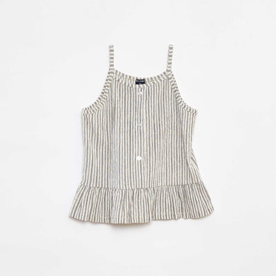 Crêpe knit fabric vest top with narrow straps WHITE