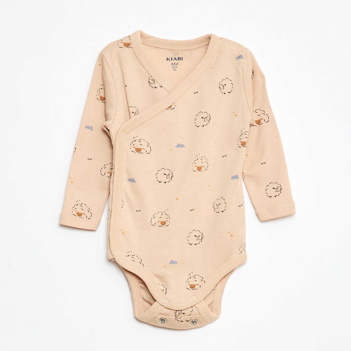 3-Pack of Long-Sleeve Bodysuits with Snap Closure BEIGE