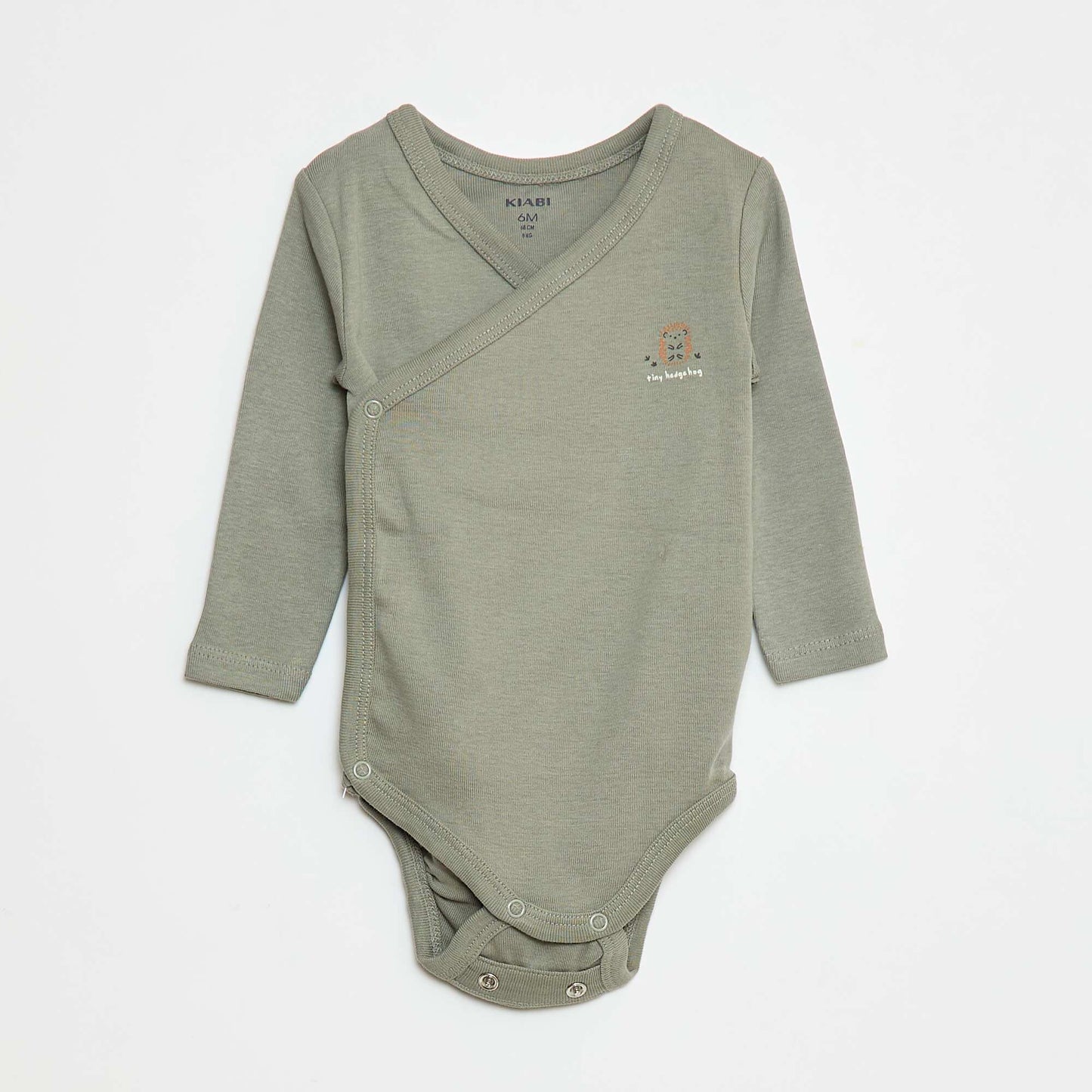 3-Pack of Long-Sleeve Bodysuits with Snap Fastening GREEN