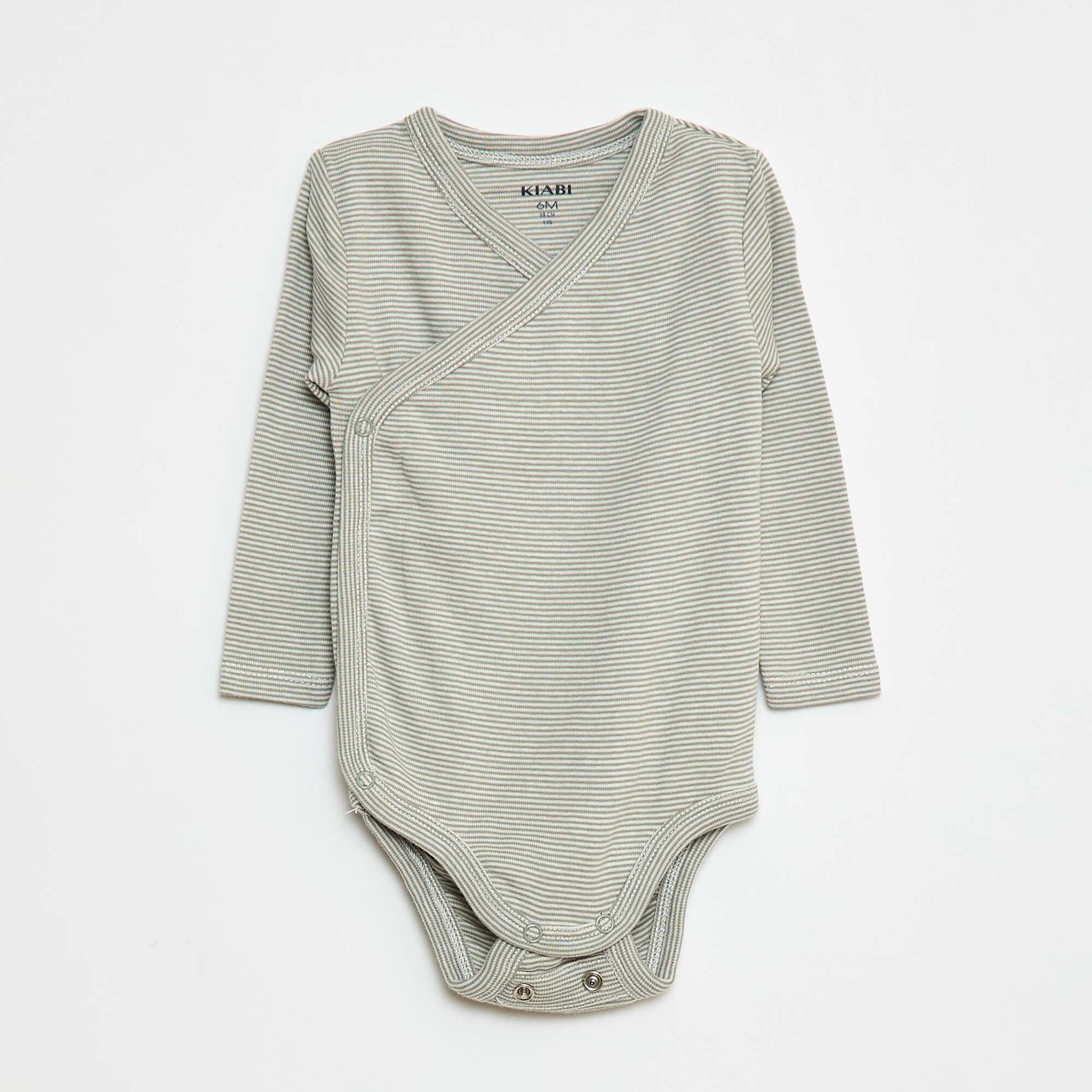 3-Pack of Long-Sleeve Bodysuits with Snap Fastening GREEN