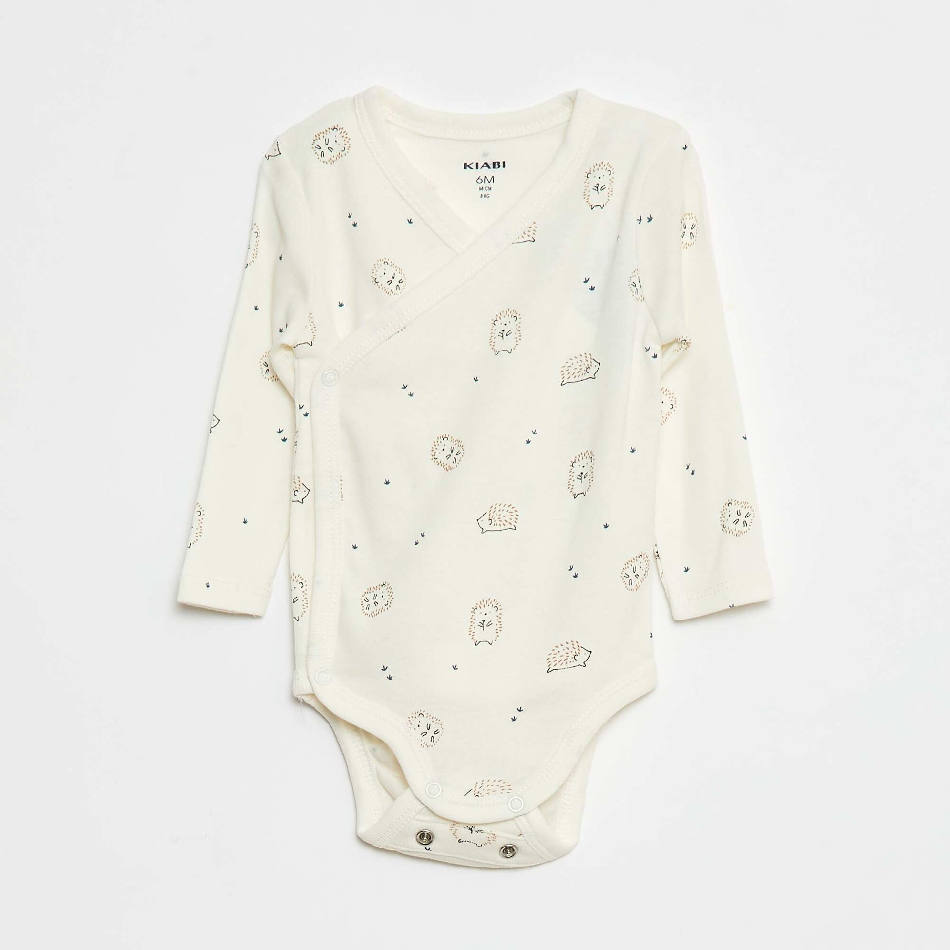 3-Pack of Long-Sleeve Bodysuits with Snap Fastening GREEN