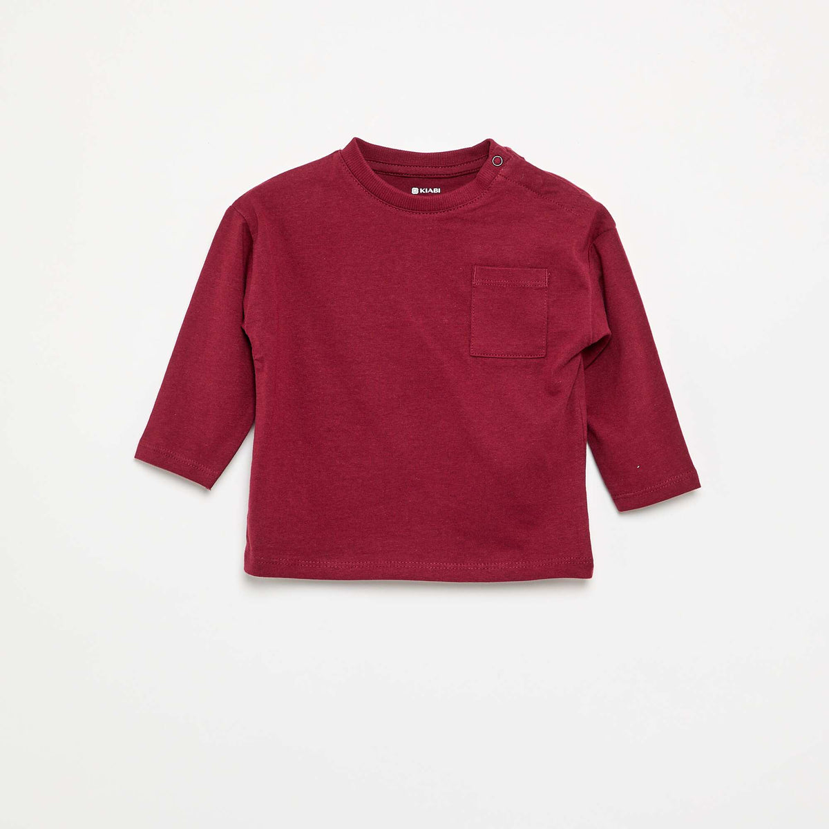 Long-sleeved T-shirt with chest pocket RED