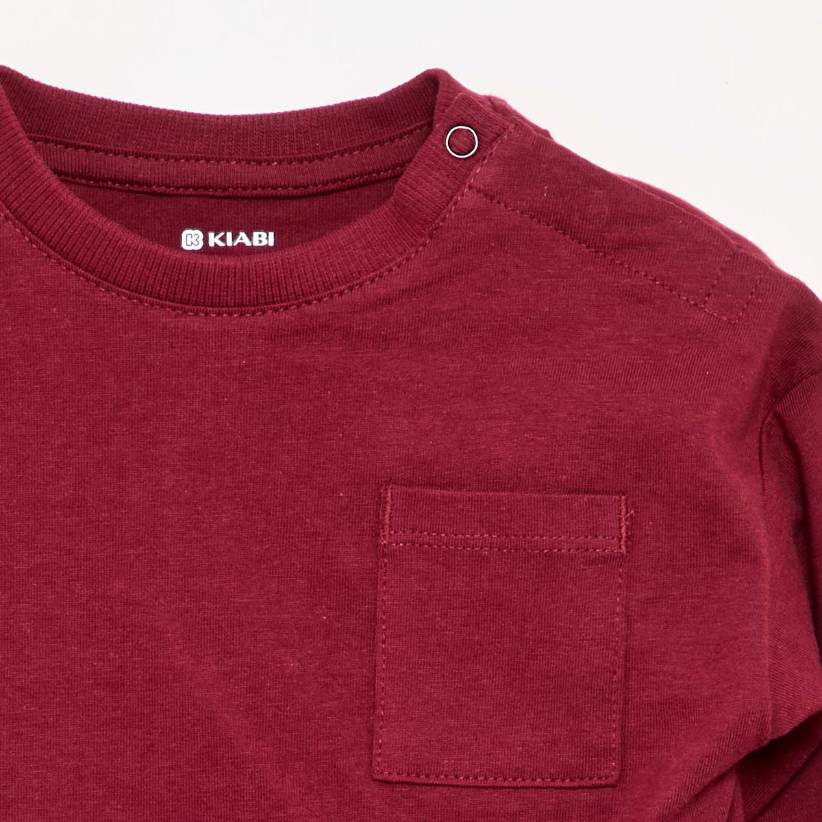 Long-sleeved T-shirt with chest pocket RED
