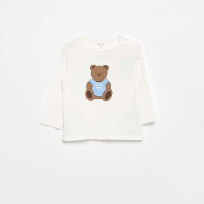 Long-sleeved T-shirt with cute design WHITE