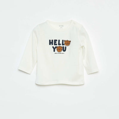 Long-sleeved T-shirt with cute design WHITE