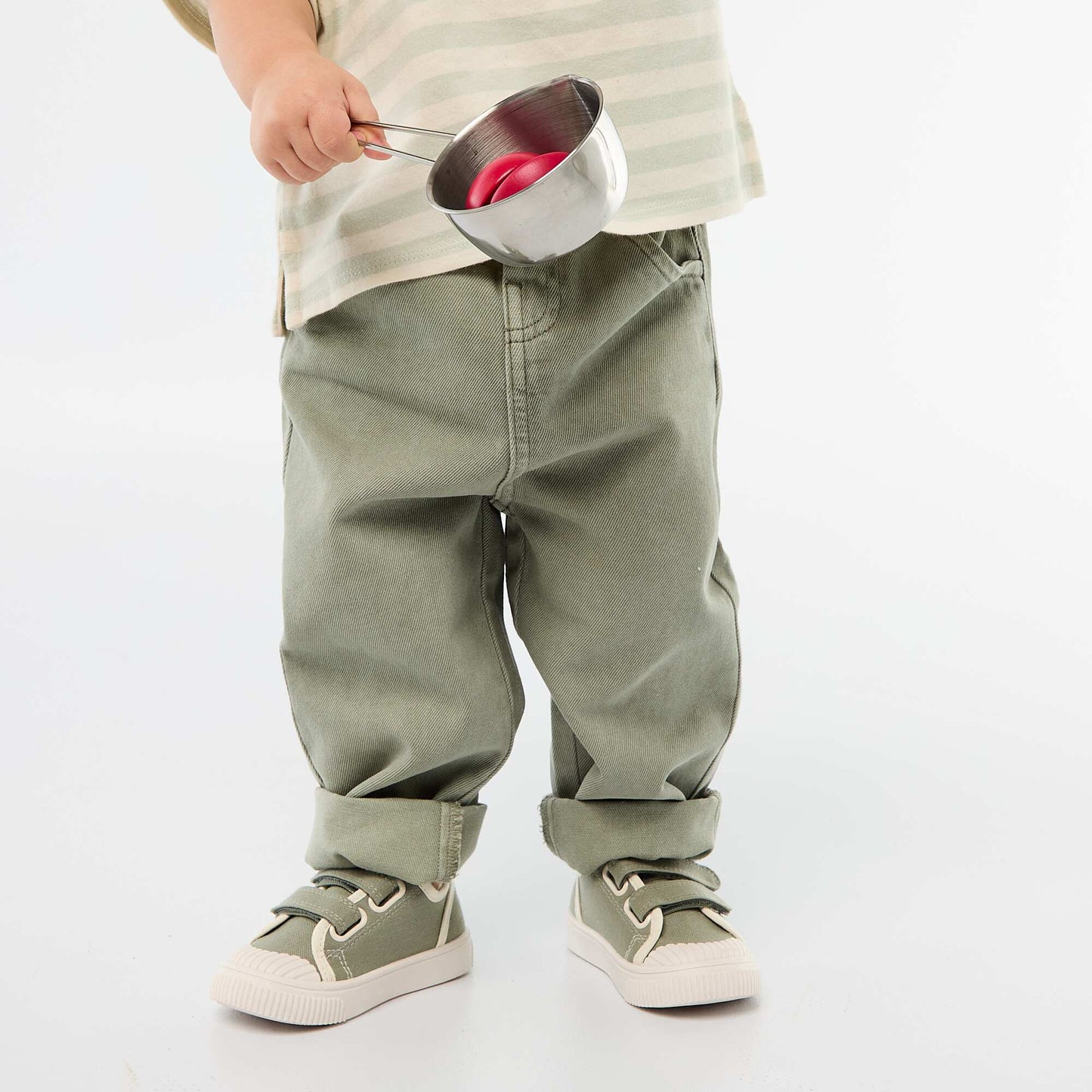 Paperbag Twill 3/4 Length Trousers GREEN