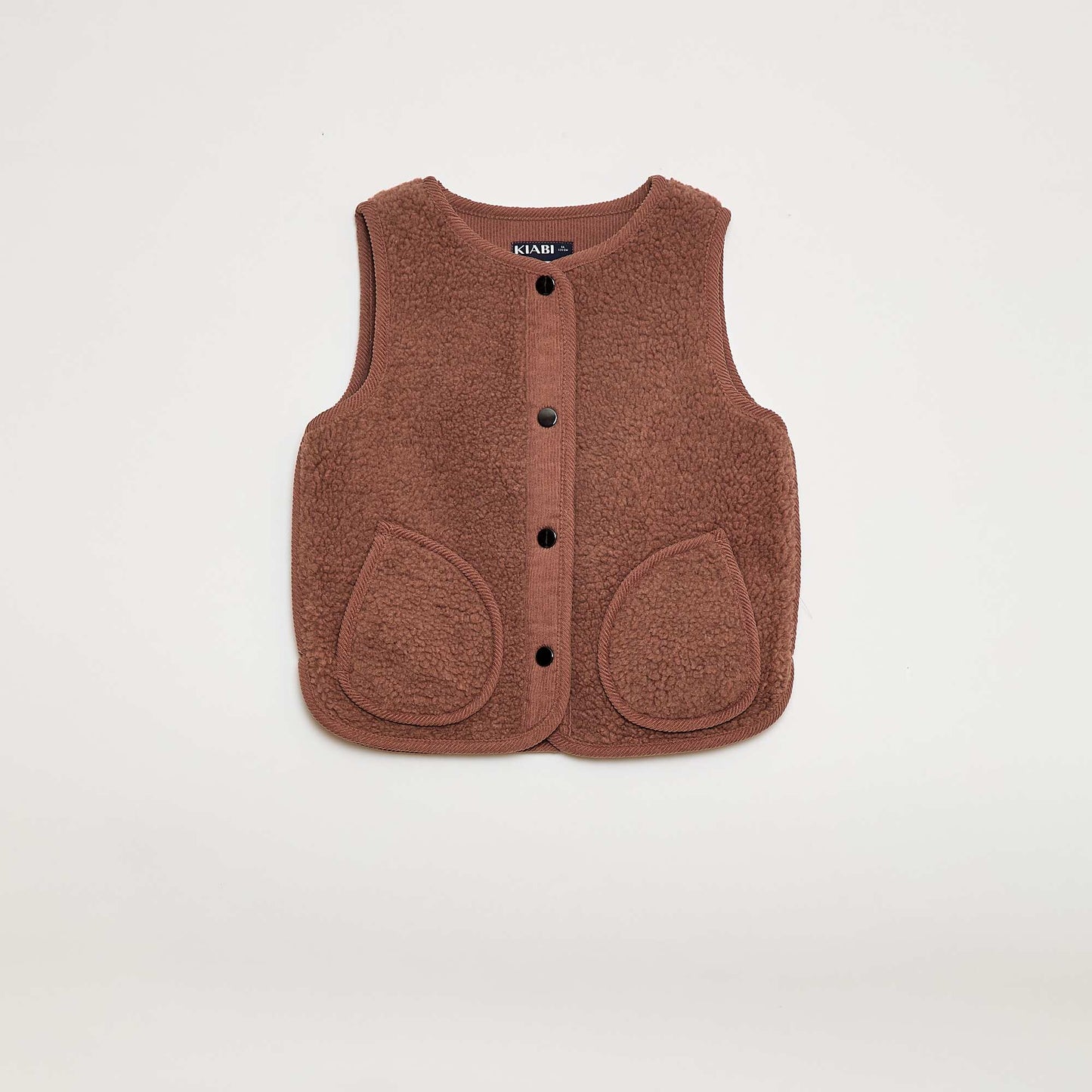 Sleeveless Shearling Effect Jacket BROWN