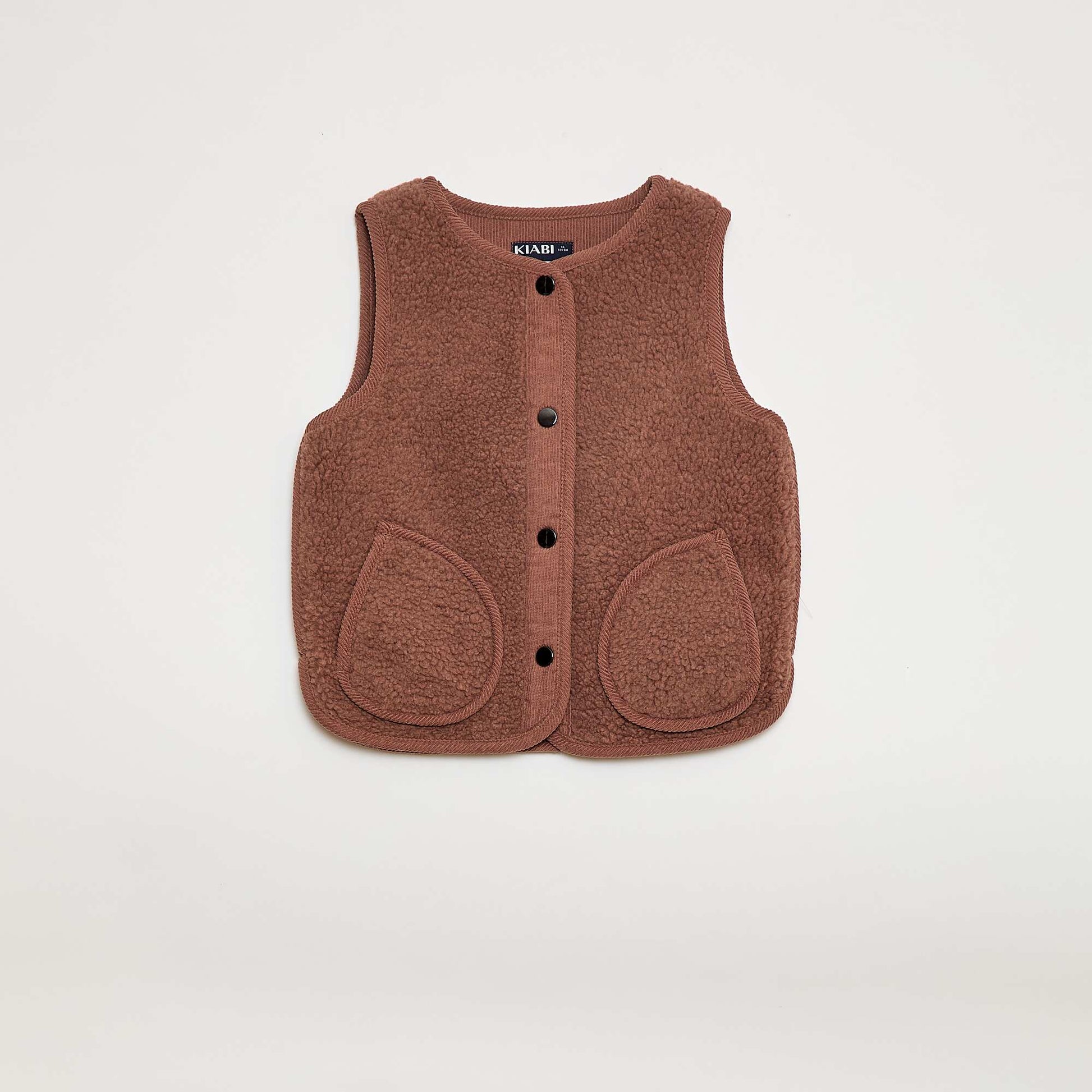 Sleeveless Shearling Effect Jacket BROWN