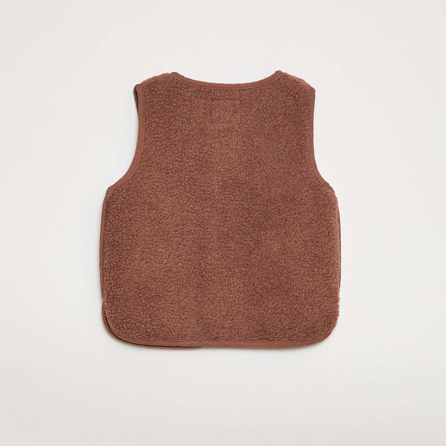Sleeveless Shearling Effect Jacket BROWN