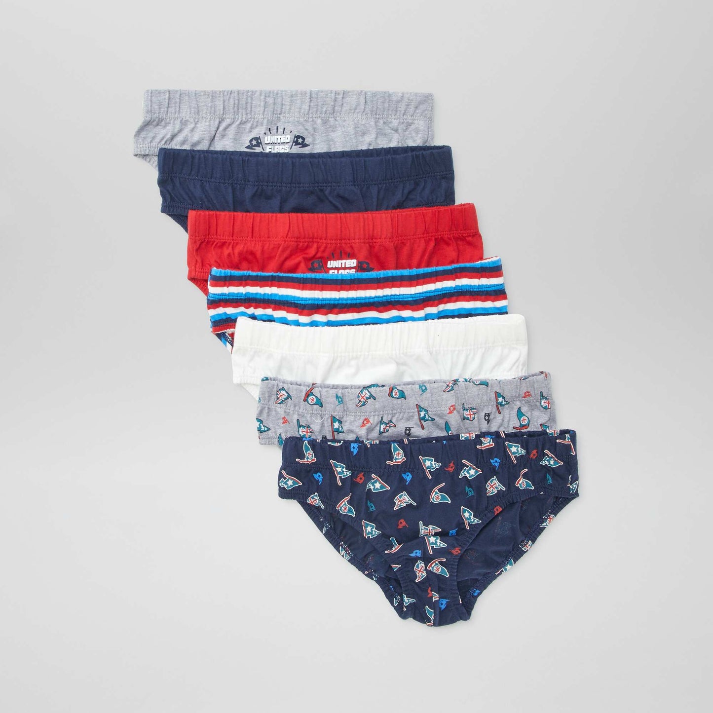 Pack of 7 pairs of printed briefs BLUE