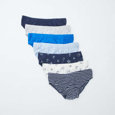 Pack of 7 pairs of printed briefs BLUE