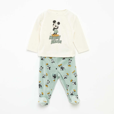 Disney velour top and trousers pyjama set - 2-piece set GREEN