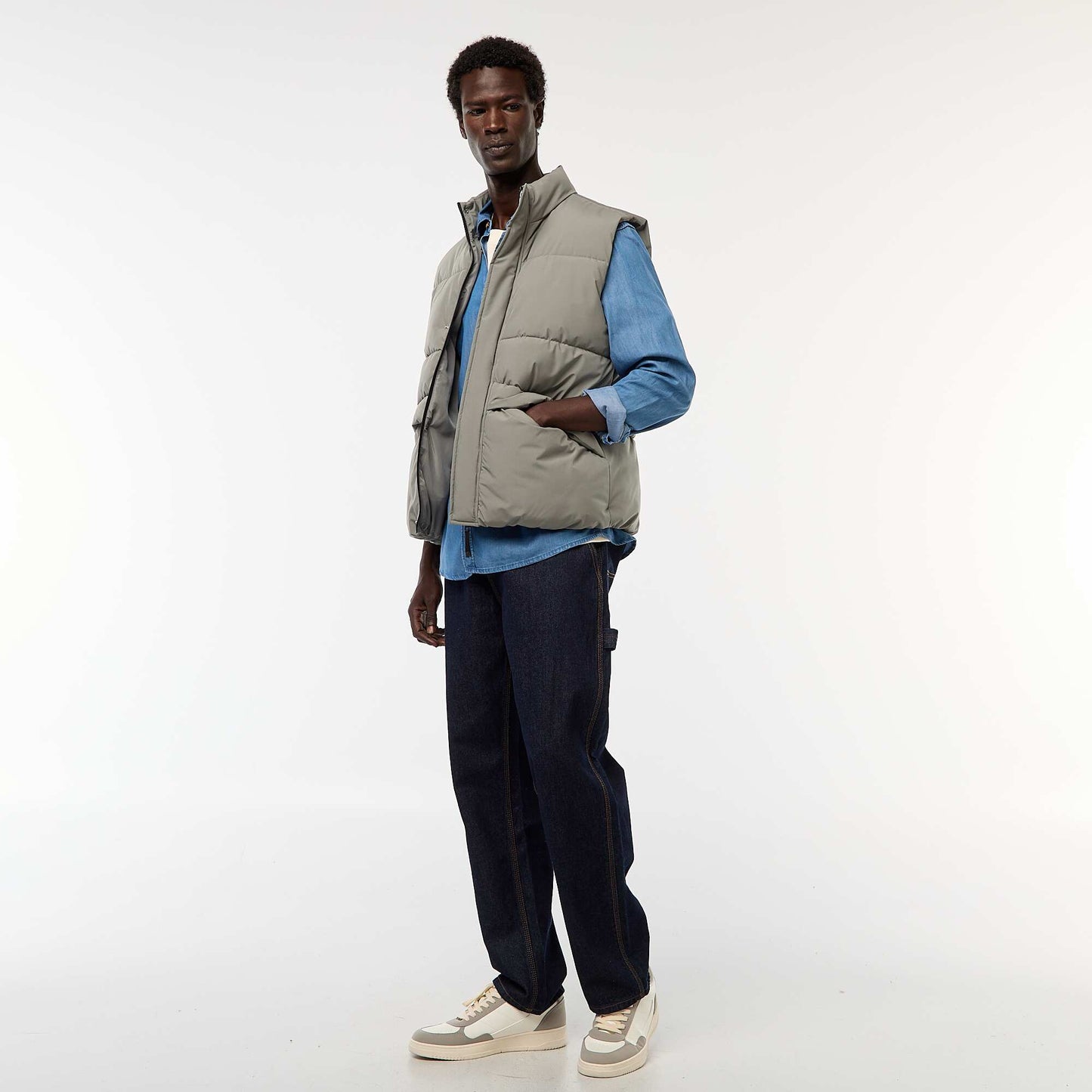 Warm Sleeveless Padded Jacket KHAKI