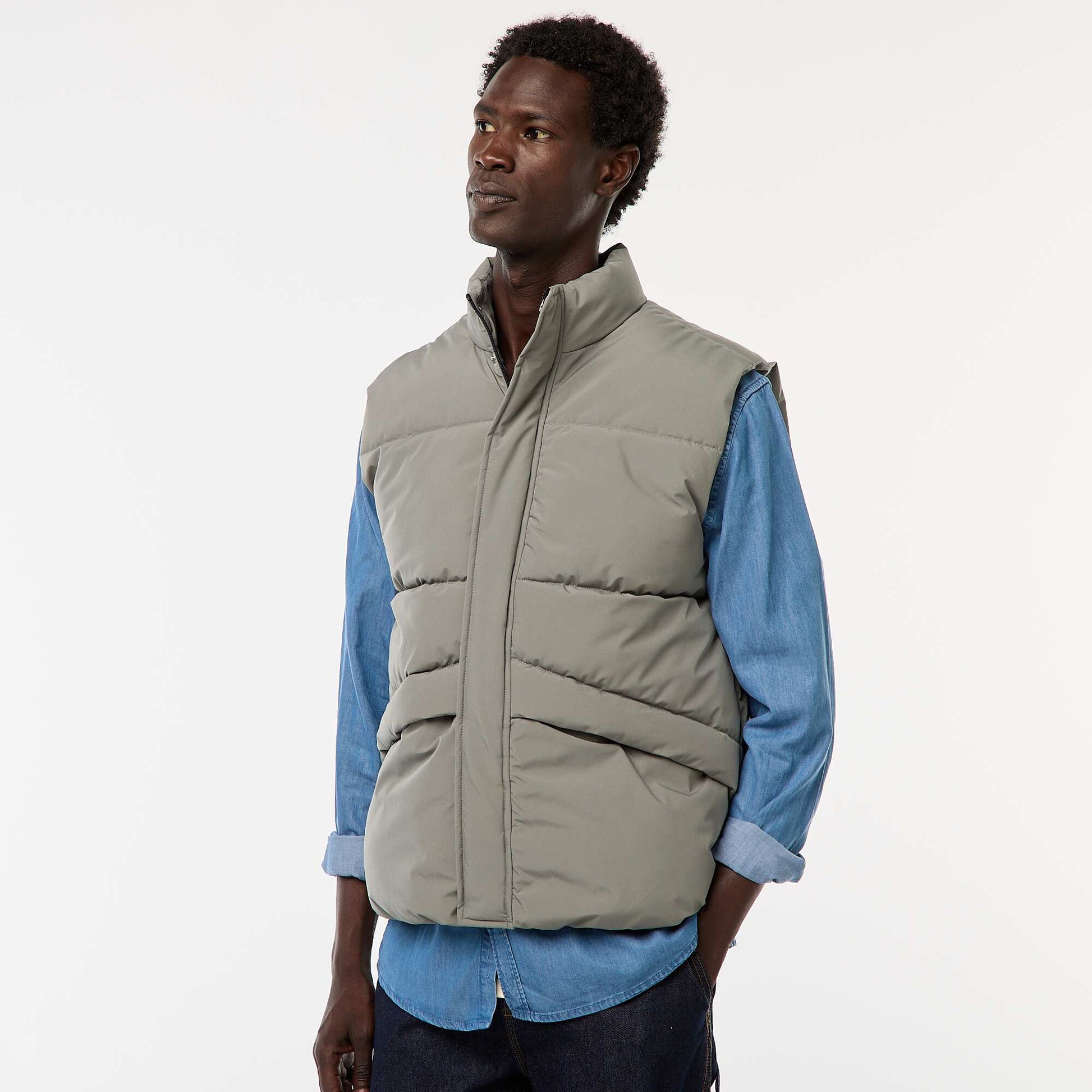 Warm Sleeveless Padded Jacket KHAKI