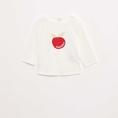 Long-sleeved printed T-shirt WHITE