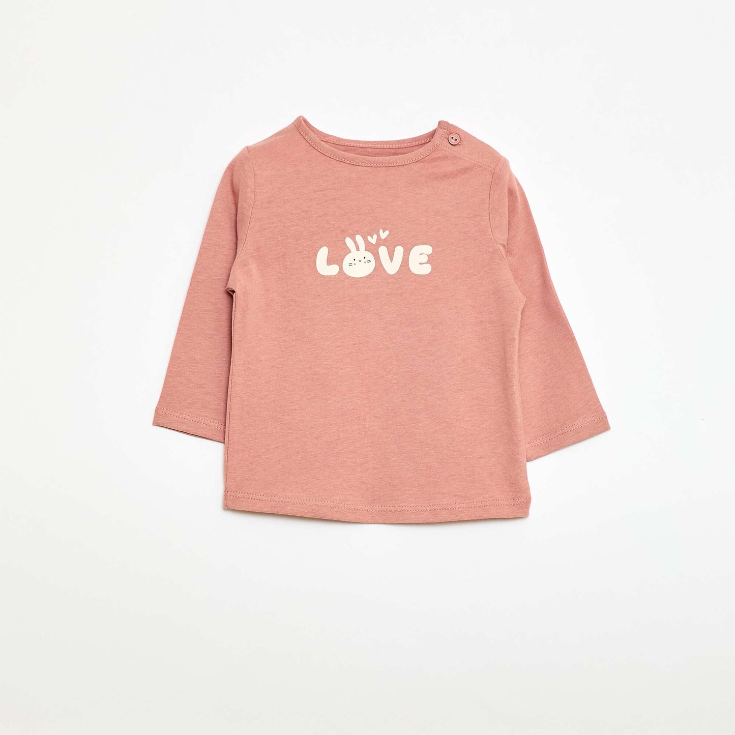 Long-sleeved printed T-shirt PINK
