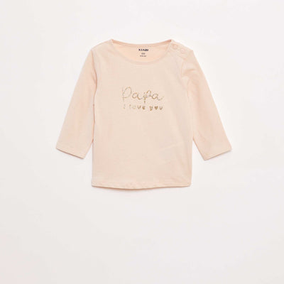 Long-sleeved printed T-shirt PINK