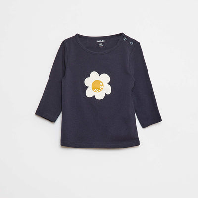 Long-sleeved printed T-shirt BLUE