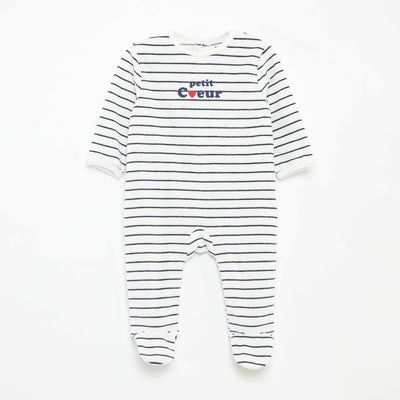 Velour sleepsuit with motif WHITE